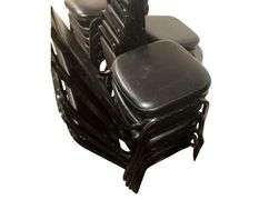5 Black Padded Dining Chairs