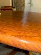 Wooden Dining Table w/ 2 Rolling Arm Chairs - 40in x 40in x 39in