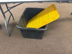 Cooler And Plastic Bin