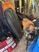 Locker Unit and Contents - Sleds, Shop Vac Parts, Swivel Stool, Etc