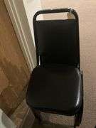 5 Black Padded Dining Chairs