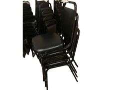 4 Black Padded Dining Chairs