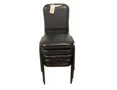 5 Black Padded Dining Chairs