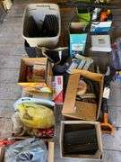 Large Lot of Misc. including Sprayer, Rope, Hardware, Manual Fastner Tool, Etc.