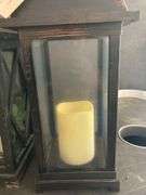2 Large Candle Holders Wood and Plastic