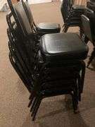 5 Black Padded Dining Chairs