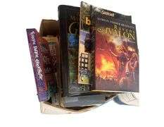 Box of Books with Novels, Cookbooks, and Outdoor Books