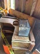 Rolling Bar Unit, Desk and Contents Including Hardware, Nuts, Bolts, Etc.
