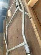 6ft Round Wooden Folding Table, Scratched Surface, Legs Held by Duct Tape