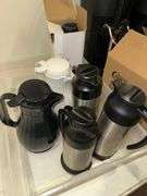 Three 1.5Gal. Bunn ThermoFresh Coffee Servers - Includes Filters and Creamers