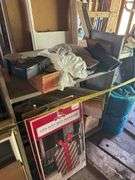 Large Lot, Cabinets, Desk, Christmas Marquee, Windows, Misc.