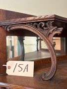 Antique Oak, Curved Leaded Glass Corner Cabinet - Approx. 40in x 74in