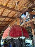 Retro Red Velvet Fur Hanging Lamps