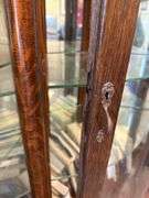 Antique Oak, Curved Leaded Glass Corner Cabinet - Approx. 40in x 74in
