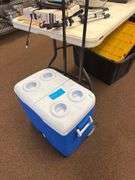 Cooler And Plastic Bin