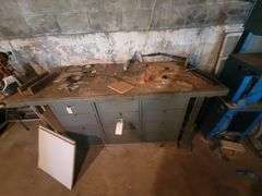 Work Table 30in H 6ft W Contents Included