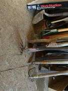 Lot of Assorted Tools and Equipment - Shovels, Rakes, Ladder, Iron Horse Work Station