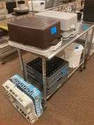 Metal Kitchen Table with Wheels 4ft Long (Contents NOT Included)