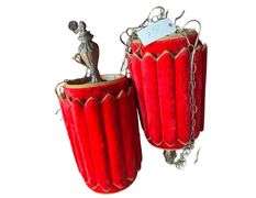 Retro Red Velvet Fur Hanging Lamps