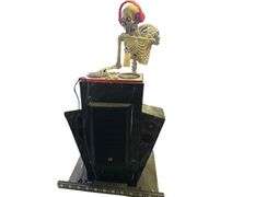 Skeleton DJ Animated Rolling Prop w/ EV 12in Powered Bluetooth Loudspeaker (Model ZLX-12BT) - Approx. 71in Tall