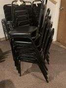 5 Black Padded Dining Chairs