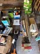 Large Lot of Misc. including Sprayer, Rope, Hardware, Manual Fastner Tool, Etc.