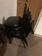 5 Black Padded Dining Chairs