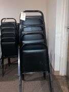 5 Black Padded Dining Chairs