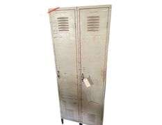 2 Connected Metal Lockers 6 ft with Jumper Cables, Spray Paint, Bolts Nuts, Etc.