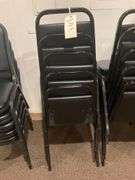 5 Black Padded Dining Chairs