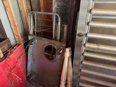 Large Lot on Wall - Rollers, Lumber, Doors and Frames, Etc.