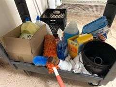 Push Cart w/ Cleaning Supplies