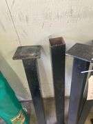 4 32in Metal Table Legs, 1 Metal Table Leg with Broken Top
