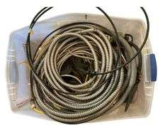 Box of Plastic Hoses and Metal Wire
