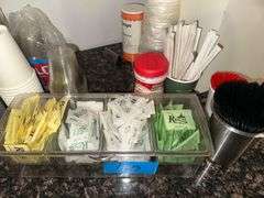 Disposable Coffee Boxes - Coffee Stirrers, Cups, Creamer, Condiment Holder