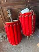 Retro Red Velvet Fur Hanging Lamps
