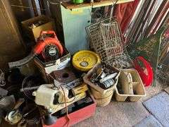 Hand Tools, Homelite Blower, Rakes and Yard Tools, and other Misc.