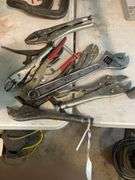 Various Sized Vice Grips, 12in Adjustable Wrench