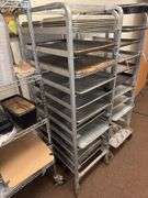 11 Tier Speed Rack with 12 Full Size Aluminum Sheet Trays and 12 1/2 Size Sheet Trays