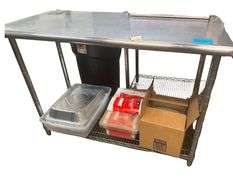 49.5x24” Stainless Steel Table with Can Opener