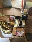 Lot of Assorted Items, Skis, Garage Door ~95in Width