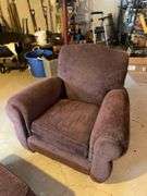 Thomasville Arm Chair w/ Matching Ottoman and Arm Covers - Chocolate Color