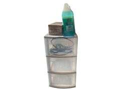 Sterilite Plastic Storage Dresser With Plastic Bins and Contents