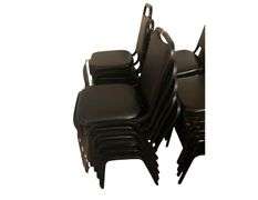 5 Loft Black Padded Dining Chairs