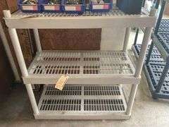 Plastic Storage Shelving Unit Approx 37in x 36in x 18in (Does Not Include Contents)