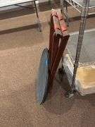 Mahogany Folding Tray Stand and 3 Server Trays