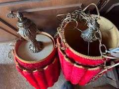 Retro Red Velvet Fur Hanging Lamps