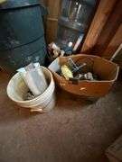 Lot of Assorted Supplies and Equipment - Fluorescent Bulbs, Painting Supplies, Drywall, Animal Crate