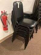 5 Black Padded Dining Chairs