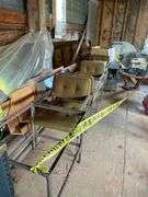 5 Clith and Chrome Kitchen Chairs, 36x24 Inch Glass and Wood Table, 2 Metal Kitchen Racks 22x9x67 Inches